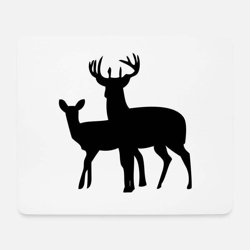 rehe - Mousepad (Querformat) - Weiß