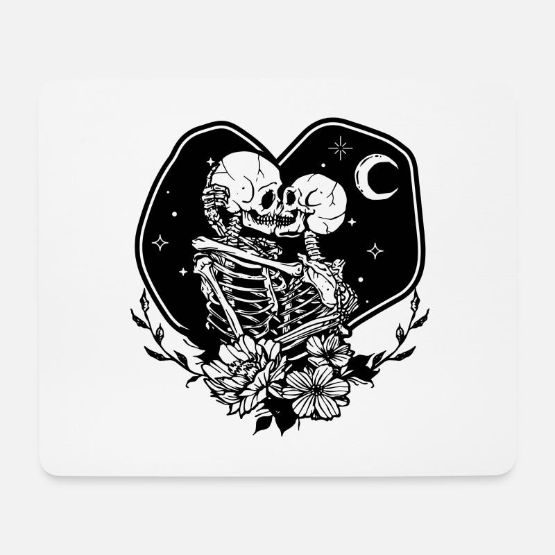 Verliebte Skelette - Mousepad (Querformat) - Weiß