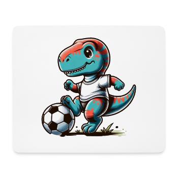 T-Rex Dinosaurier Fußballspieler - Mousepad (Querformat) - Weiß - Vorne