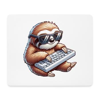 Conception PC de paresseux Nerd Gamer drôle - Tapis de souris (format paysage) - blanc - Devant