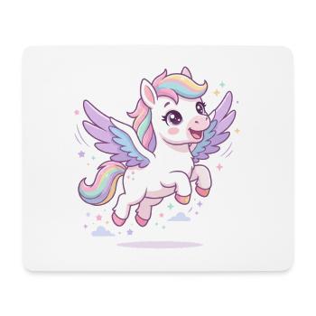 Regenbogenflügelpony Zauber - Mousepad (Querformat) - Weiß - Vorne