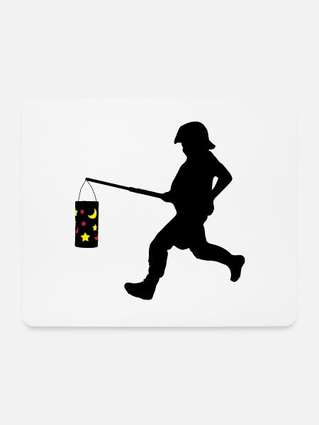 Polizist mit Laterne - Riotcop Banksy Style Vektor - Mousepad (Querformat) - Weiß