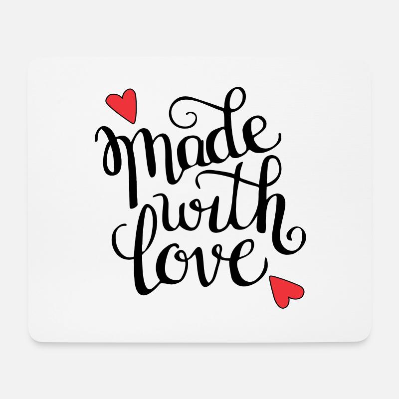 Made with Love - Mousepad (Querformat) - Weiß