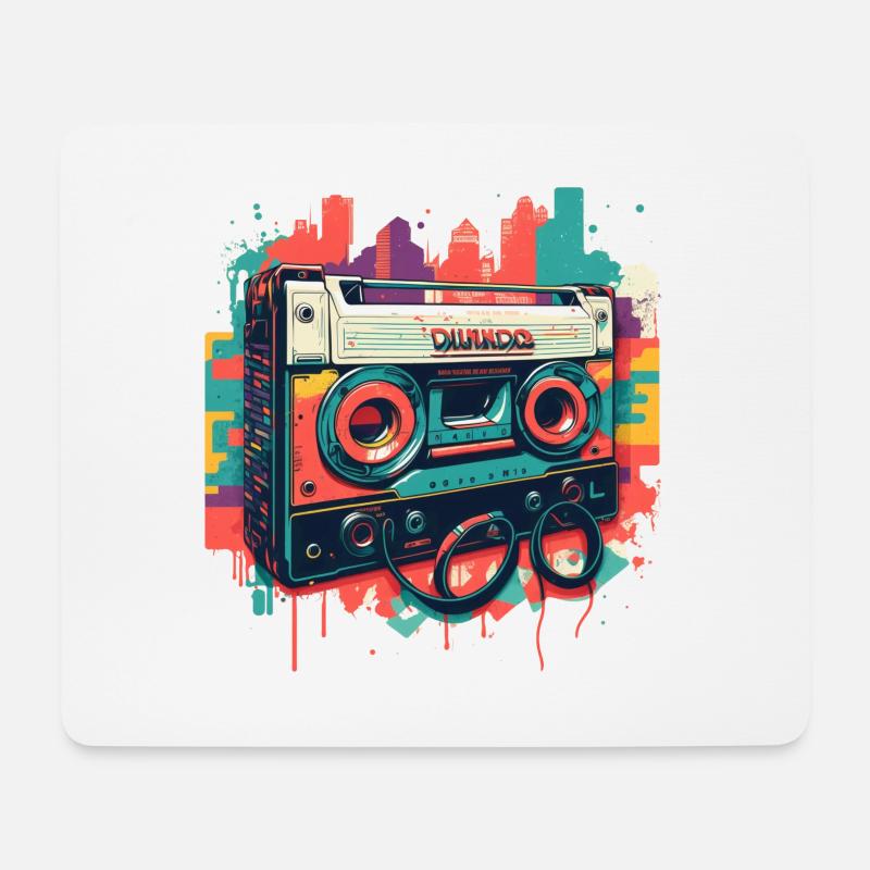 Retro Mixtape - Mousepad (Querformat) - Weiß