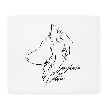 Langhaar Collie Profil Hunde Hund Wilsigns - Mousepad (Querformat) - Weiß - Vorne