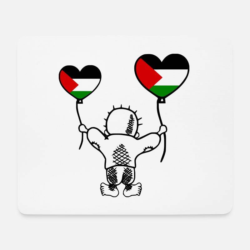 Free palestine handala - Mousepad (Querformat) - Weiß