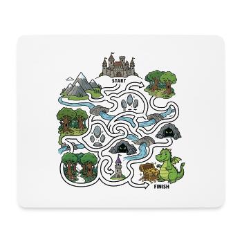 Carte au trésor du Dragon - Tapis de souris (format paysage) - blanc - Devant