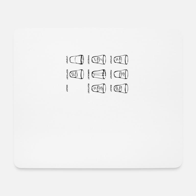 Point of View - Das Glas ist ... Variante schwarz - Mousepad (Querformat) - Weiß