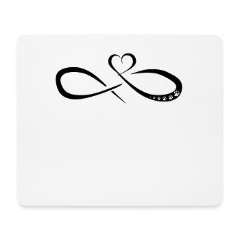 trace de pattes de coeur infini - Tapis de souris (format paysage) - blanc - Devant