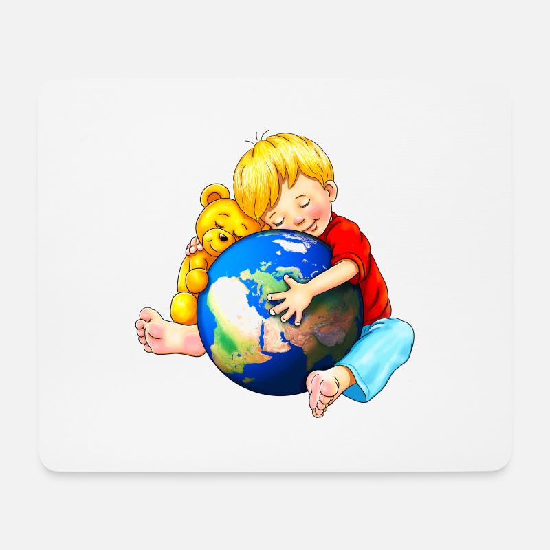 Mama Erde, wir haben dich ganz doll lieb !!! - Mousepad (Querformat) - Weiß