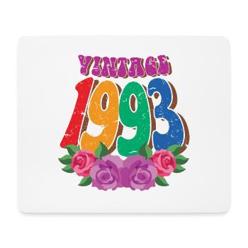 Fleur rétro 1993, 30 ans Cadeau 30e anniversaire - Tapis de souris (format paysage) - blanc - Devant