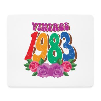 Retro Flower 1983, 40 Years Old 40th Birthday Gift - Mouse Pad (horizontal) - white - Front