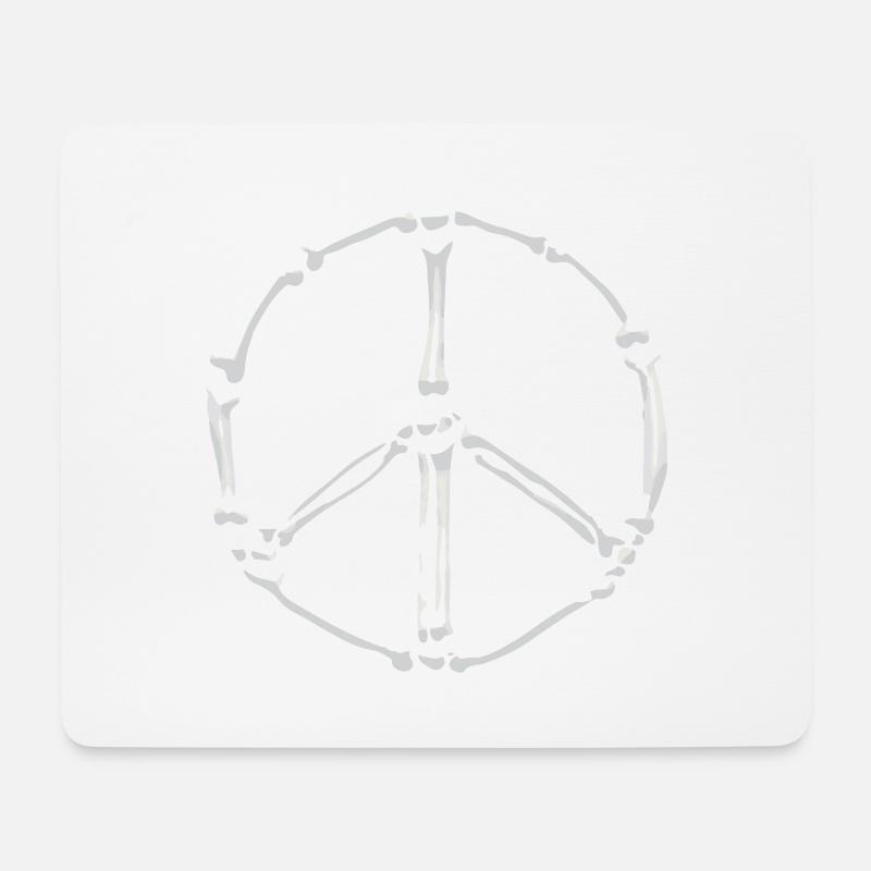 Knochenfriedenszeichen - Mousepad (Querformat) - Weiß