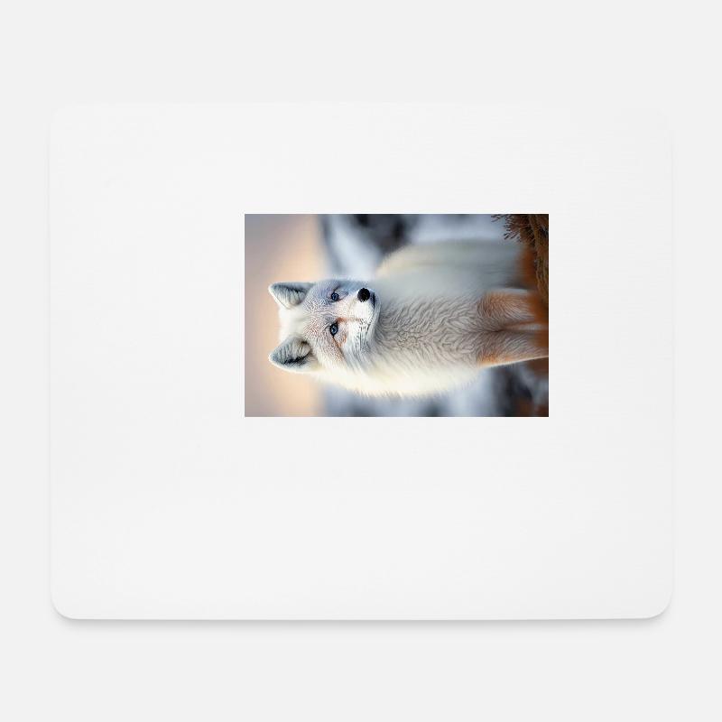 Polarfuchs - Mousepad (Querformat) - Weiß