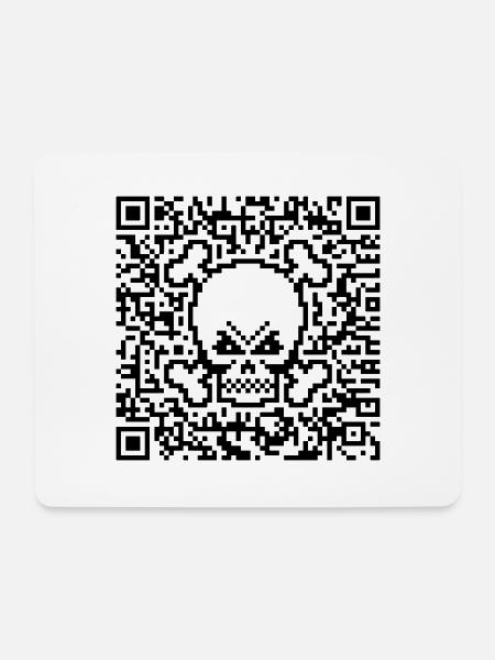 Totenkopf / Totenschädel (Quick Response Code / P) - Mousepad (Querformat) - Weiß