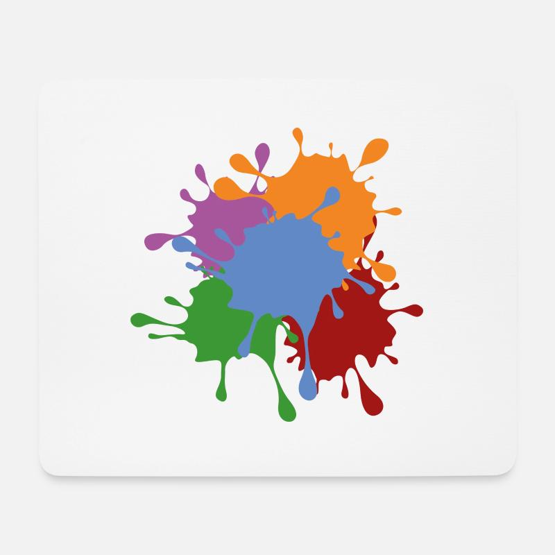 Farbkleckse Kleckse Farbspritzer Maler Geschenk - Mousepad (Querformat) - Weiß