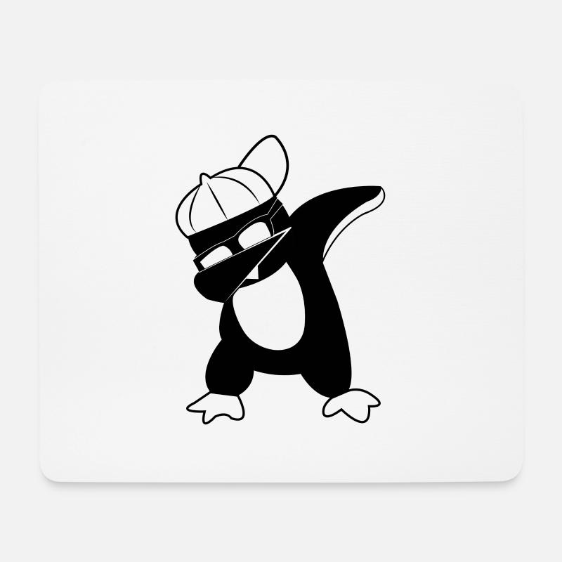 Dabbing Pinguin - Mousepad (Querformat) - Weiß
