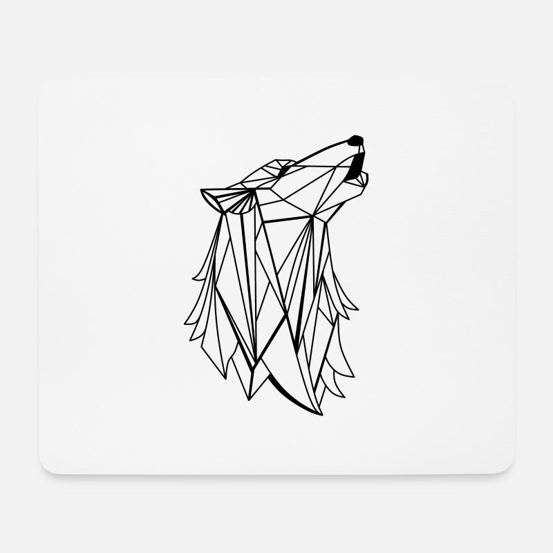 Geometric Wolf - Mouse Pad (horizontal) - white
