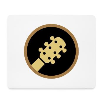 ★ Designfarben änderbar ★ Kopf einer Gitarre Kreis - Mousepad (Querformat) - Weiß - Vorne