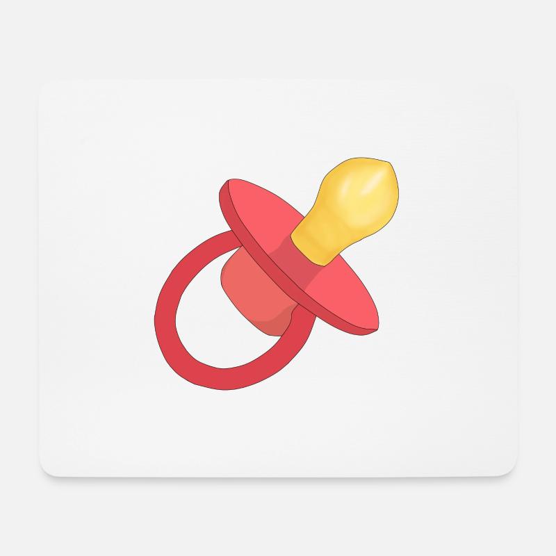 Roter Schnuller - Baby-Schnuller - Schnuller - Mousepad (Querformat) - Weiß