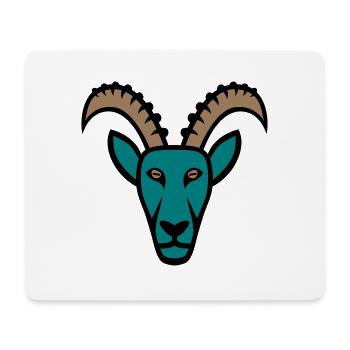 Steinbock Maskottchen Logo - Mousepad (Querformat) - Weiß - Vorne