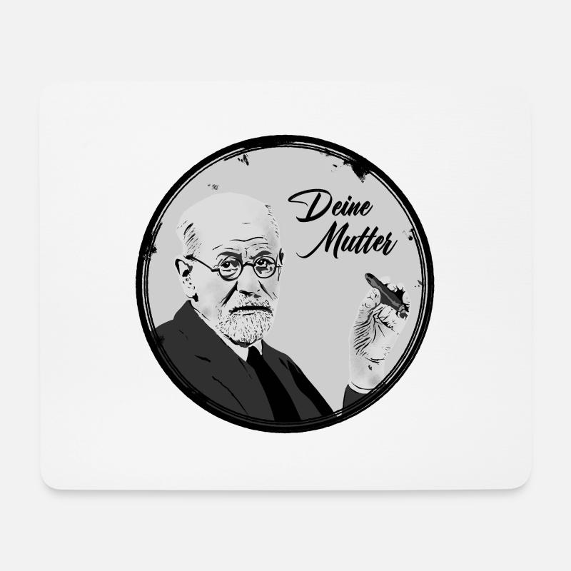 Deine Mutter Freud - Mousepad (Querformat) - Weiß