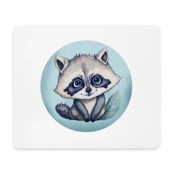Aquarell-Illustration Niedlicher Baby-Waschbär - Mousepad (Querformat) - Weiß - Vorne