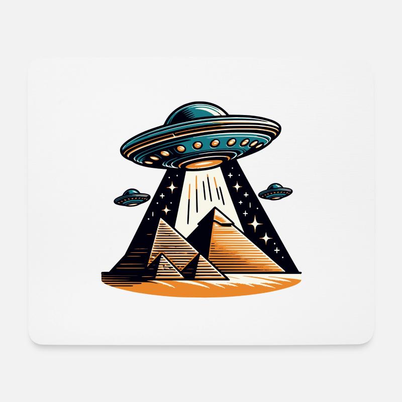 UFOs and Pyramids - Mouse Pad (horizontal) - white