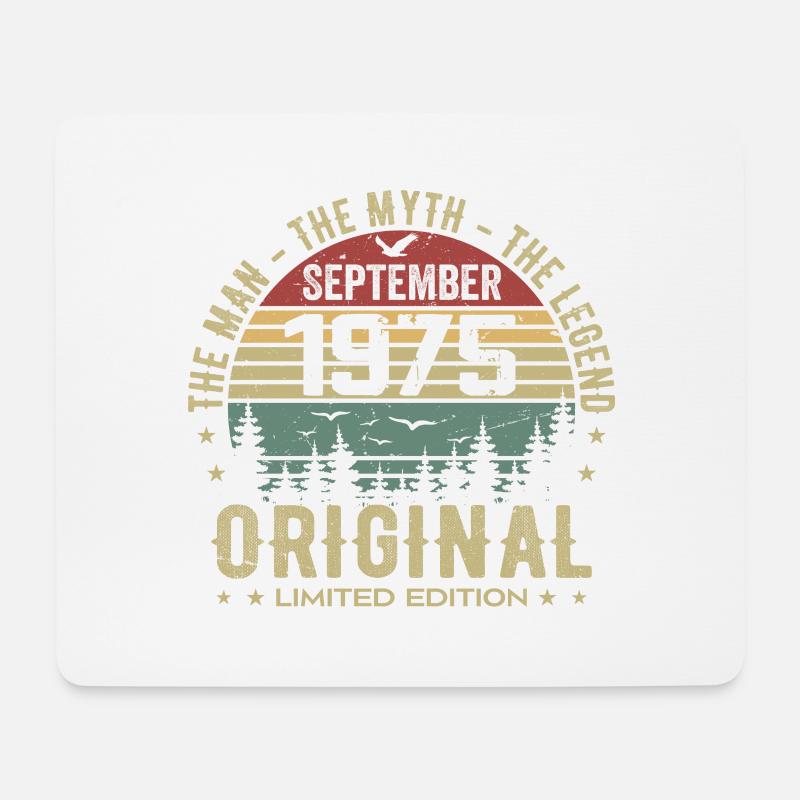 Ursprüngliches Geburtstag 1975 - September 1975 Geschenk - Mousepad (Querformat) - Weiß