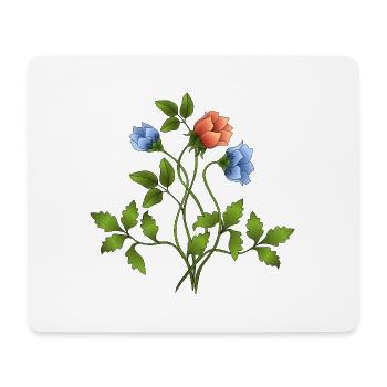 Fleur - Tapis de souris (format paysage) - blanc - Devant