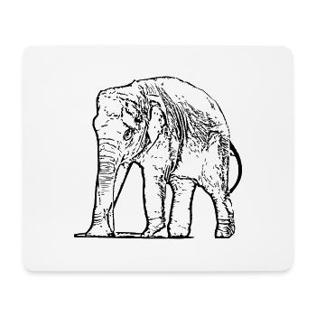 Elefant Baby schwarz - Mousepad (Querformat) - Weiß - Vorne