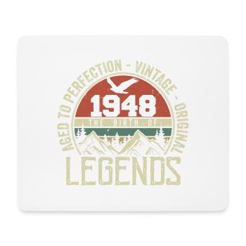Geburtstag 1948 Jahrgang 1948 Retro - Jahrgang 1948 - Mousepad (Querformat) - Weiß - Vorne