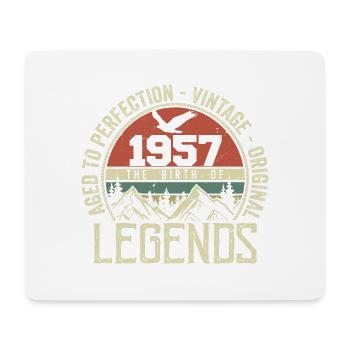 Birthday 1957 Vintage 1957 Retro - Born in 1957 - Mouse Pad (horizontal) - white - Front