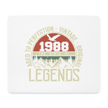 Geburtstag 1988 Jahrgang 1988 Retro - Jahrgang 1988 - Mousepad (Querformat) - Weiß - Vorne