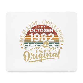 Cadeau Anniversaire | Millésime Né(e) Octobre 1982 - Tapis de souris (format paysage) - blanc - Devant
