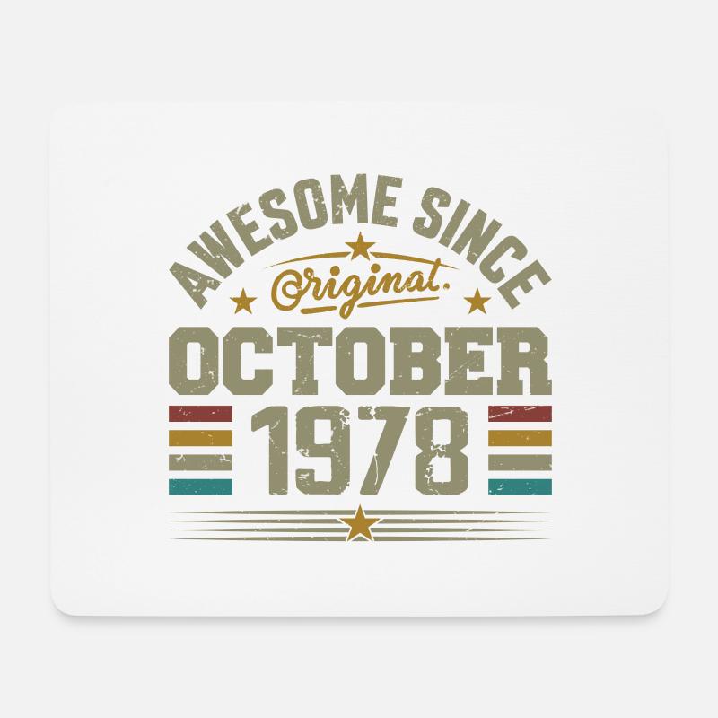 Geboren im Oktober 1978 | Geburtstag Oktober 1978 - Mousepad (Querformat) - Weiß