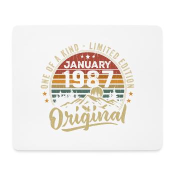 Janvier 1987 | Anniversaire Nées En Janvier 1987 - Tapis de souris (format paysage) - blanc - Devant