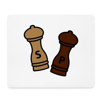 Salz und Pfeffer / Geschenkidee Hobbykoch / Gewürz - Mousepad (Querformat) - Weiß - Vorne