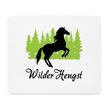 "Wilder Hengst: Kraft und Freiheit vereint" - Mousepad (Querformat) - Weiß - Vorne