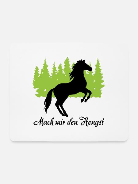 "Mach mir den Hengst: Stolze Männlichkeit" - Mousepad (Querformat) - Weiß