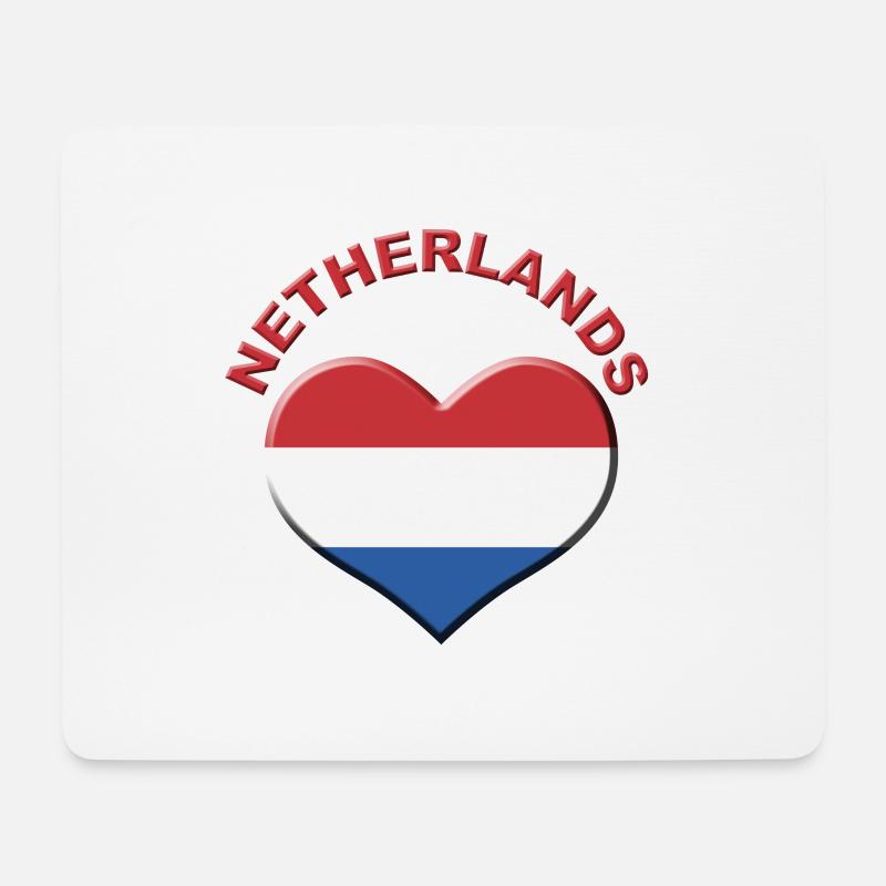 Heart for Netherlands - Mousepad (Querformat) - Weiß