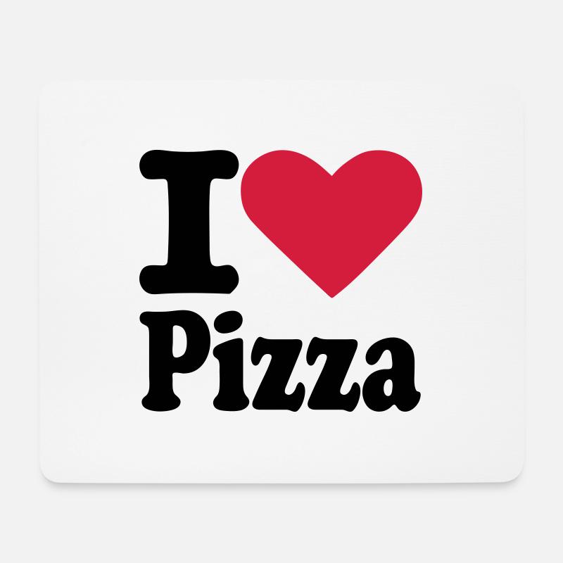 I love Pizza - Mousepad (Querformat) - Weiß