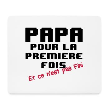 T-shirt papa pour la 1er fois - Tapis de souris (format paysage) - blanc - Devant