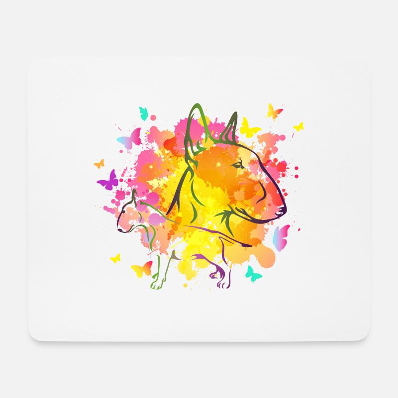 miniature bullterrrier spring - Mousepad (Querformat) - Weiß