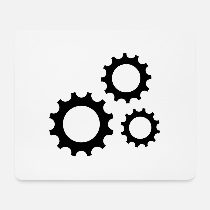 zahnräder - Mousepad (Querformat) - Weiß