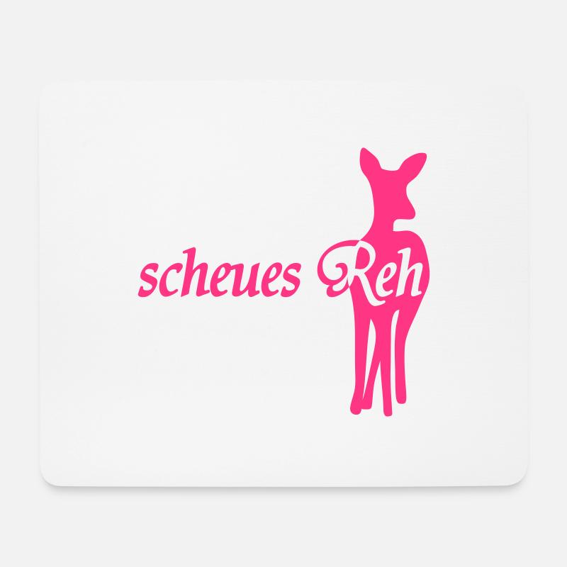 scheues_reh - Mousepad (Querformat) - Weiß