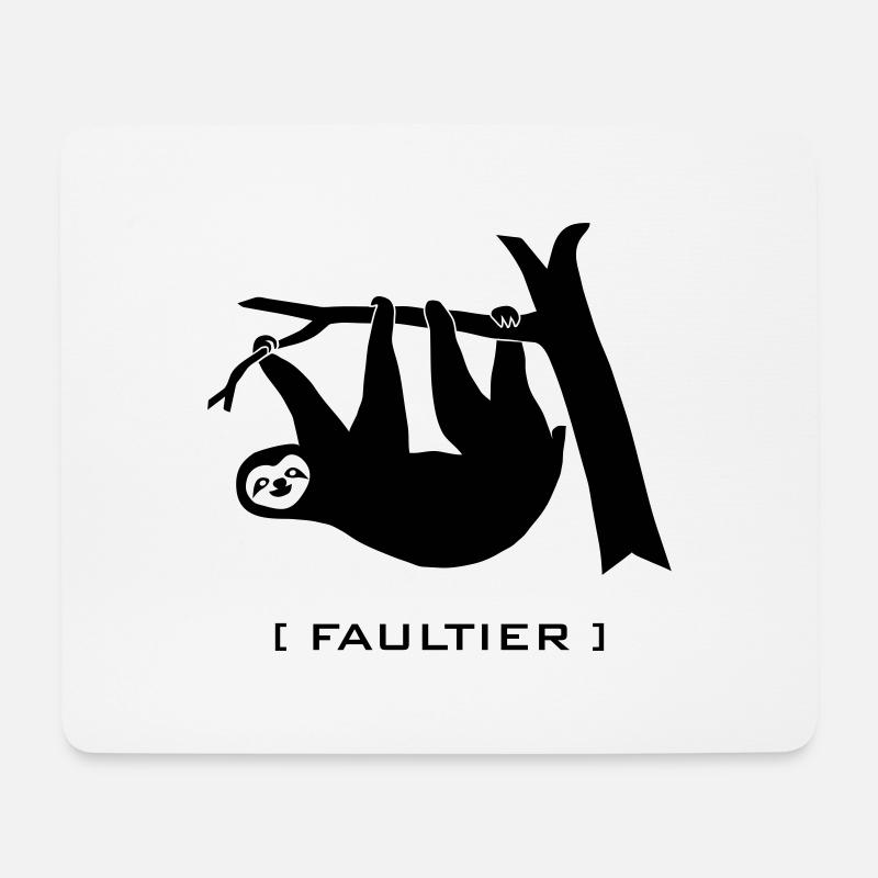 Faultier Faul Faulpelz Tier - Mousepad (Querformat) - Weiß