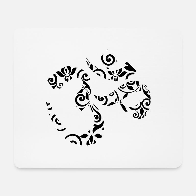 Om Ornament - Mousepad (Querformat) - Weiß