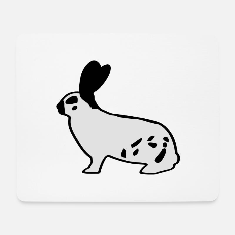 Deutsche Riesenschecke Hase Kaninchen Häschen - Mousepad (Querformat) - Weiß