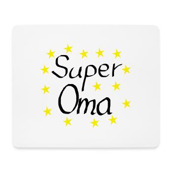 Super Oma gelbe Sterne - Mousepad (Querformat) - Weiß - Vorne